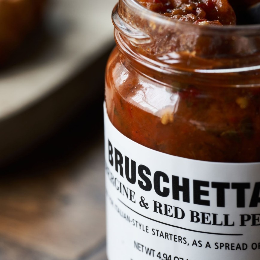 Bruschetta Aubergine & Red Bell Pepper