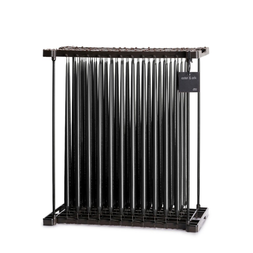 Kerze slim raw black lacquer