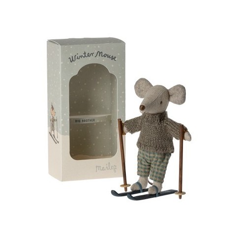 Wintermaus mit Ski von Maileg