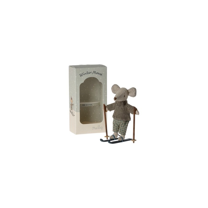Wintermaus mit Ski von Maileg