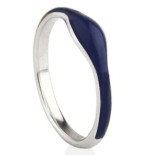Ring- Balance Enamel in Silber mit Blau von Jeberg Jewellery