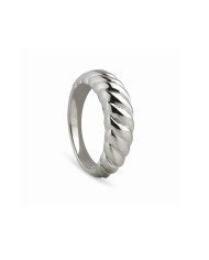 Twisted Dome Ring in Silber-Rhodium von Jeberg Jewellery