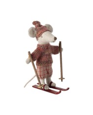 Wintermaus mit Skiset