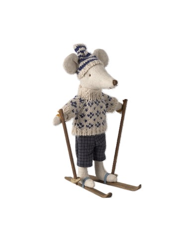 Wintermaus mit Skiset