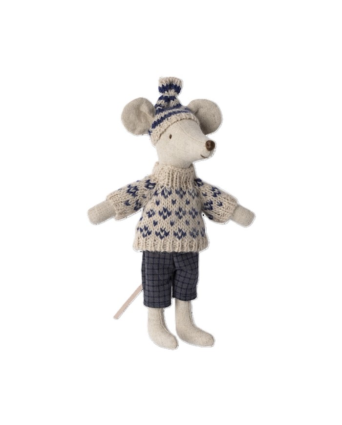 Wintermaus mit Skiset