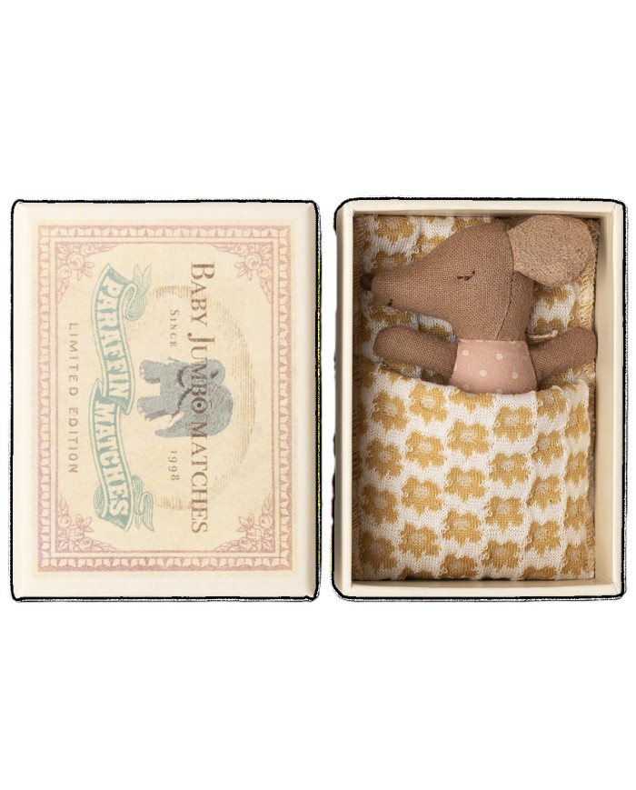 Schläfrige Babymaus in Matchbox
