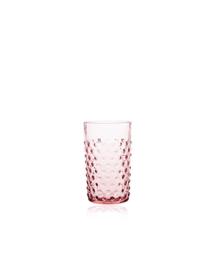 Trinkglas HOBNAIL rosa