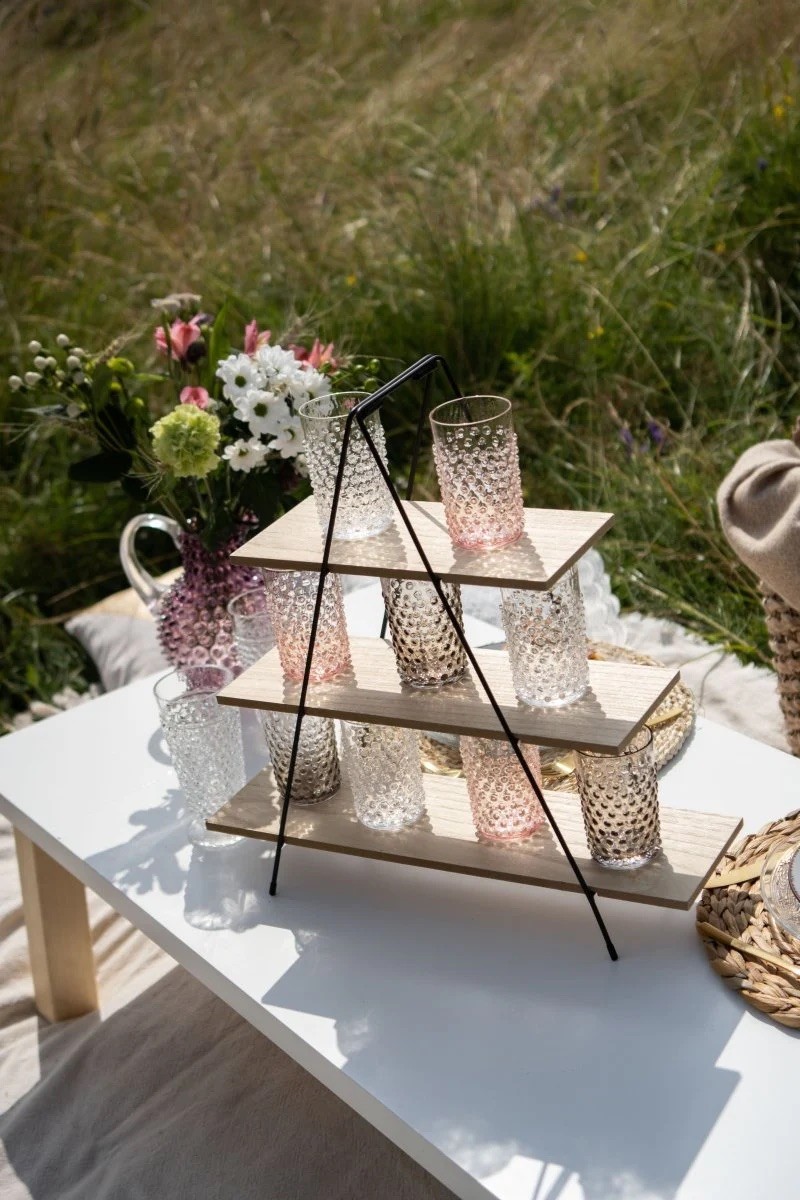 Trinkglas HOBNAIL rosa, Ansicht 2