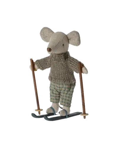 Wintermaus mit Skiset von Maileg
