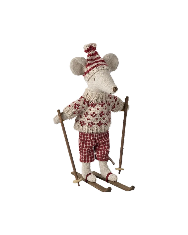 Wintermaus mit Skiset von Maileg