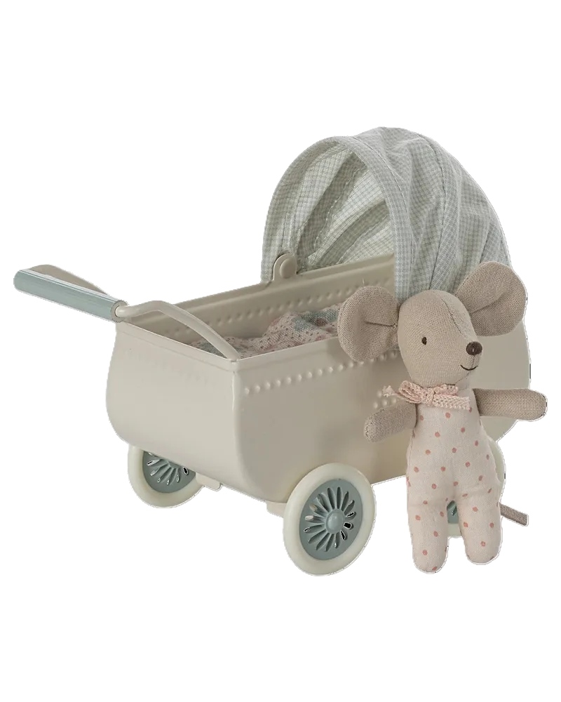 Kinderwagen mit Babymaus, Ansicht 3