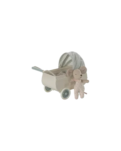 Kinderwagen mit Babymaus von Maileg