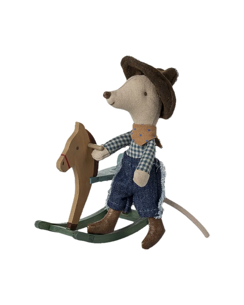 Cowboy Maus auf Schaukelpferd von Maileg